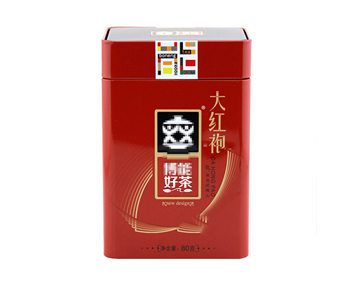 長(zhǎng)方形精致大紅袍馬口鐵罐80g裝